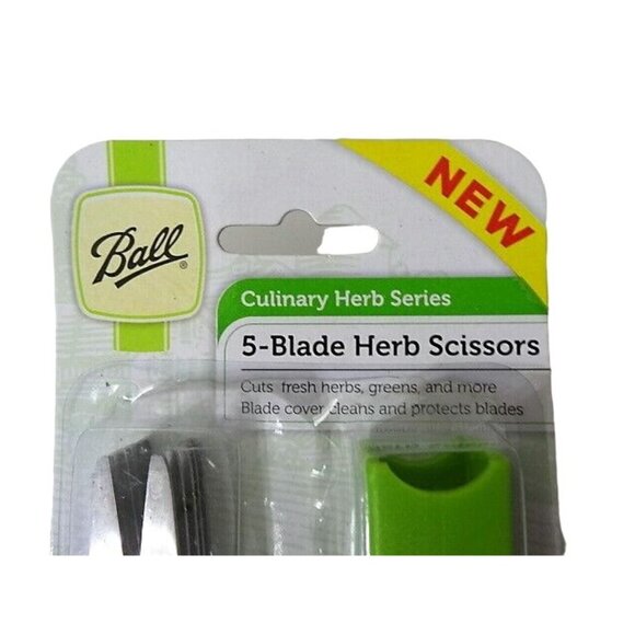Ball 5 Blade Kitchen Herb Scissors Shears Green Blade Cover Stainless Steel NIP - Picture 3 of 6